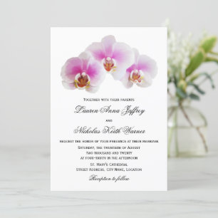 Elegantes invitaciones de bodas de orquídeas pinta