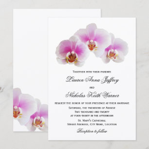 Elegantes invitaciones de bodas de orquídeas pinta