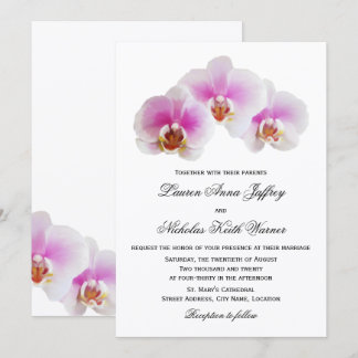 Elegantes invitaciones de bodas de orquídeas pinta
