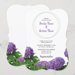 Elegantes invitaciones de bodas de púrpura Hydrang