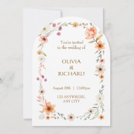 Elegantes invitaciones de Bodas Florales en Blanco