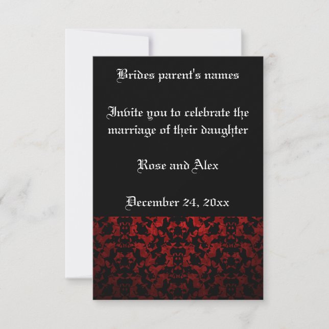 Elegantes invitaciones de bodas góticas de 3,5" x  (Anverso)