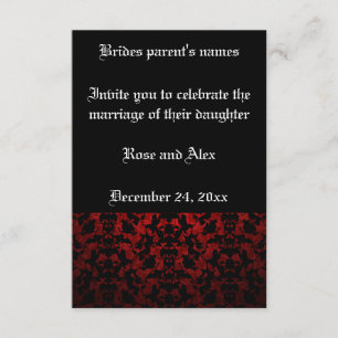 Elegantes invitaciones de bodas góticas de 3,5" x 