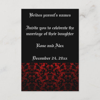 Elegantes invitaciones de bodas góticas de 3,5" x
