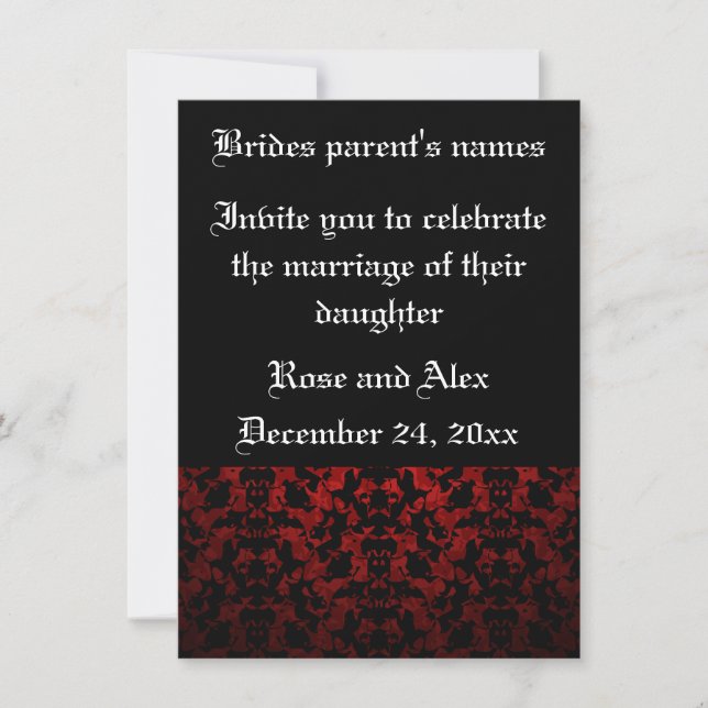 Elegantes invitaciones de bodas góticas de 4,5" x  (Anverso)