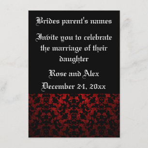 Elegantes invitaciones de bodas góticas de 4,5" x 