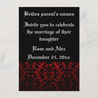 Elegantes invitaciones de bodas góticas de 4,5" x