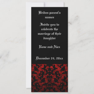 Elegantes invitaciones de bodas góticas de 4" x 9,