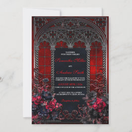 Elegantes invitaciones de bodas góticas victoriana