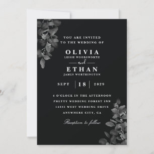 Elegantes invitaciones de bodas negras