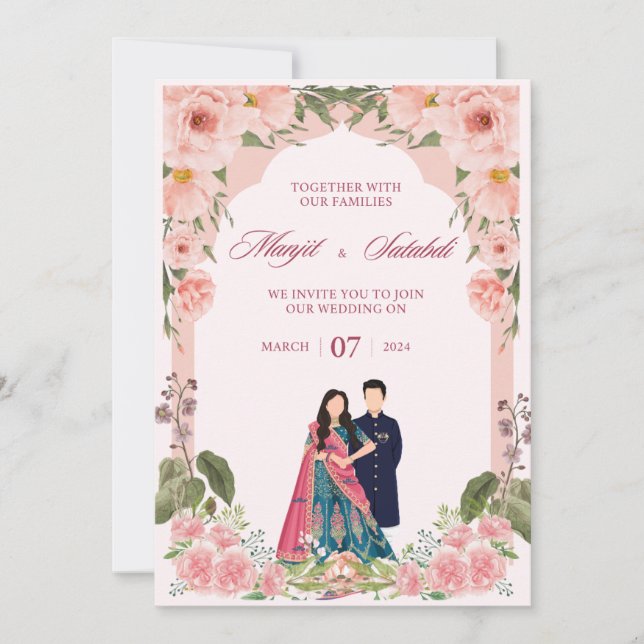 Elegantes invitaciones de bodas: tu estrella perfe (Anverso)