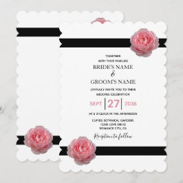 Elegantes invitaciones de casamiento de cintas neg