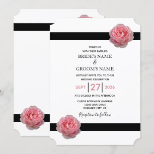 Elegantes invitaciones de casamiento de cintas neg