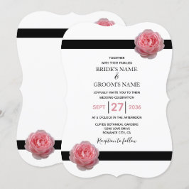 Elegantes invitaciones de casamiento de cintas neg