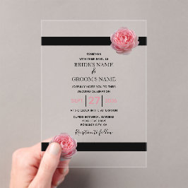 Elegantes invitaciones de casamiento de cintas neg