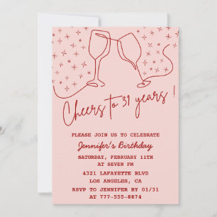 Elegantes invitaciones de cumpleaños 31 de color R