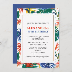 Elegantes invitaciones de cumpleaños 90 Fiesta tro