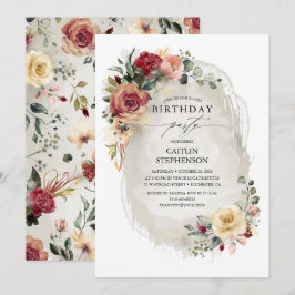 Elegantes invitaciones de cumpleaños a un florecim