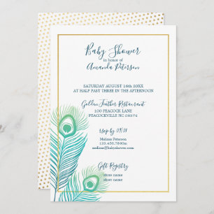 Elegantes invitaciones de ducha para niños con pav