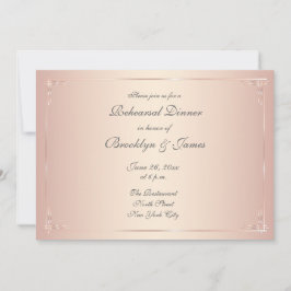 Elegantes invitaciones de ensayo de Bodas de Rubor