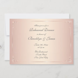 Elegantes invitaciones de ensayo de Bodas de Rubor
