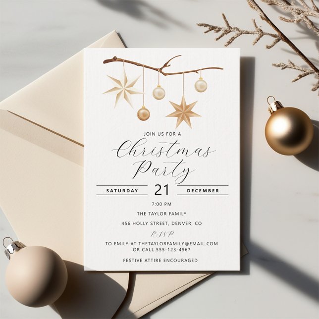 Elegantes invitaciones de fiesta de Navidades con  (Subido por el creador)