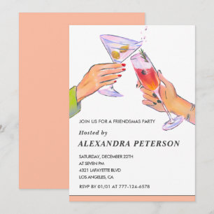 Elegantes invitaciones de Friendsmas Fiesta de cóc