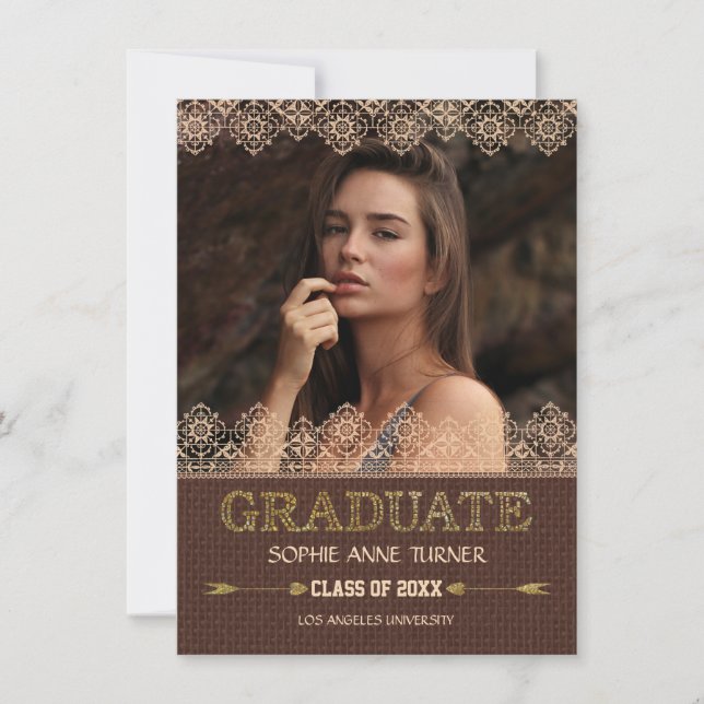 Elegantes invitaciones de graduación | Purpurina L (Anverso)