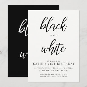 Elegantes invitaciones de los partidos blanco y ne