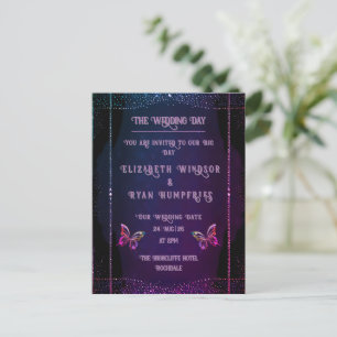 Elegantes invitaciones de malva y bodas de oro