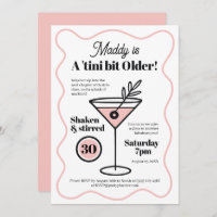 Elegantes invitaciones de Martini para 30 años