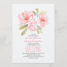 Elegantes invitaciones de matrimonio de acuarela f