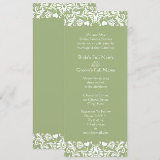 Elegantes invitaciones de matrimonio de damasco ve