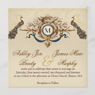 Elegantes invitaciones de matrimonio en la plaza P