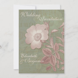 Elegantes invitaciones de matrimonio Rosa de época