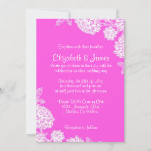 Elegantes invitaciones de matrimonio rosado calien