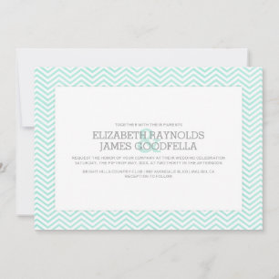Elegantes invitaciones de matrimonio zigzag