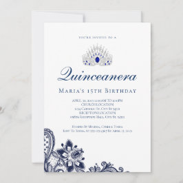 Elegantes invitaciones de Quinceanera Azul