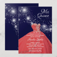 Elegantes invitaciones de Quinceañera de Guisantes