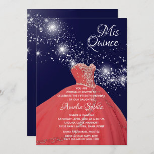 Elegantes invitaciones de Quinceañera de Guisantes