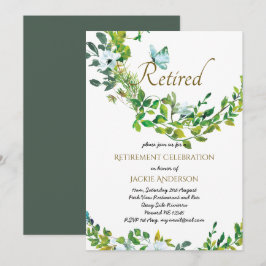 Elegantes invitaciones de RETIREMENT vegetación bo
