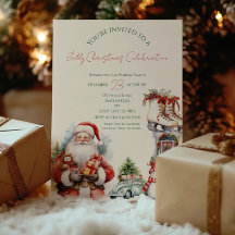 Elegantes invitaciones del partido de Navidades en