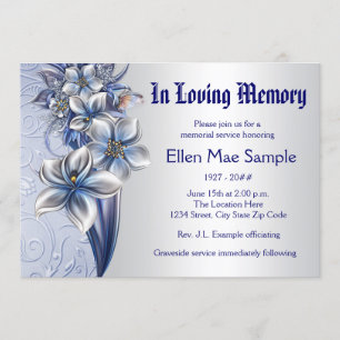 Elegantes Invitaciones del servicio Blue Memorial