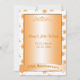Elegantes invitaciones doradas para el 50 aniversa