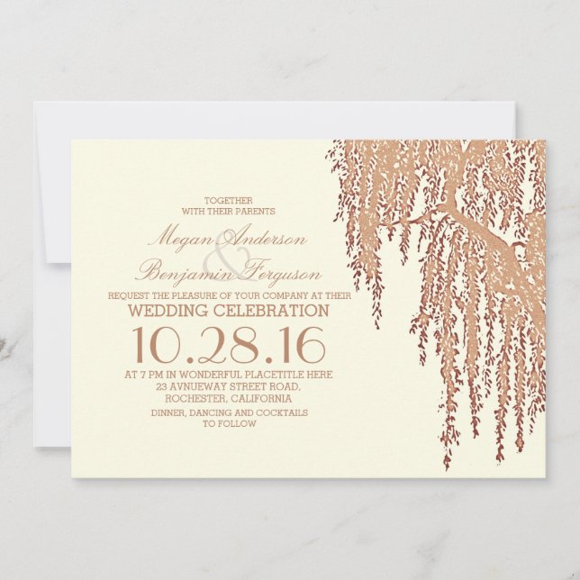 Elegantes invitaciones para bodas al aire libre en (Anverso)