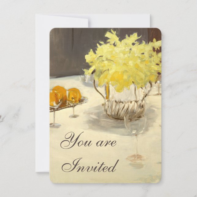 Elegantes invitaciones para cenar a los Daffodils (Anverso)