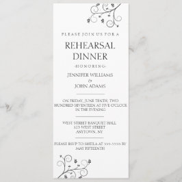 Elegantes invitaciones para cenas de ensayo de vin