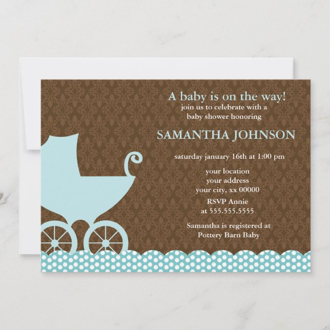 Elegantes invitaciones para damasco y transporte p (Anverso)