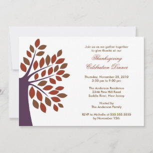 Elegantes invitaciones para dar gracias al árbol d