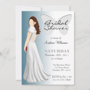 Elegantes invitaciones para ducha de novia con mar